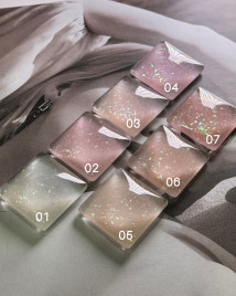 ONE NAIL Gel CAMO SHINE #01 15мл (флакон) Гель для моделирования средне-жидкий с хлопьями Юки молочный