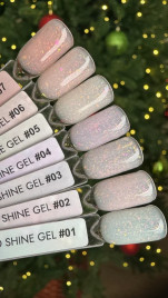 ONE NAIL Gel CAMO SHINE #01 15мл (флакон) Гель для моделирования средне-жидкий с хлопьями Юки молочный