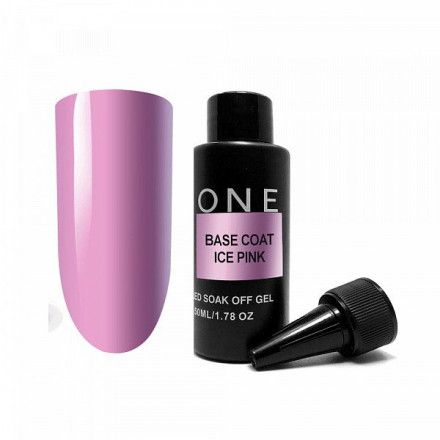 ONE NAIL   База камуфлирующая жесткая  Base   ICE PINK  (бутылка)   50мл