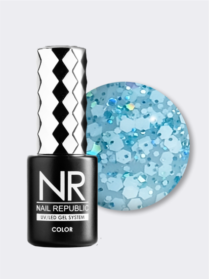 NAIL REPUBLIC   #725 Euphoria   10мл   Гель-лак с шестигранниками