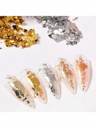 NAIL REPUBLIC   Поталь для дизайна ногтей, Серебро жатое