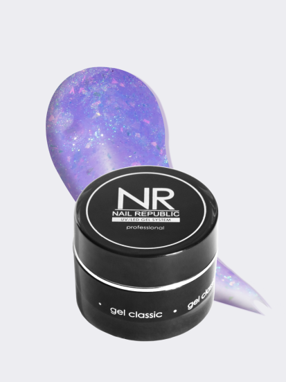 NAIL REPUBLIC   Gel GLAM   #233   15г   Гель  для моделирования средне-жидкий с хлопьями Юки