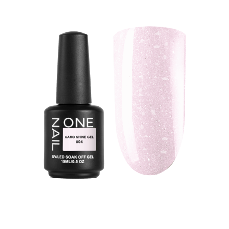 ONE NAIL   Gel CAMO SHINE   #04   15мл (флакон)   Гель для моделирования средне-жидкий с хлопьями Юки
