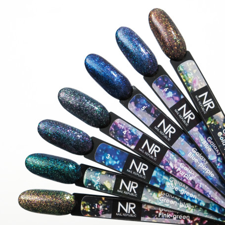 NAIL REPUBLIC   GALAXY #03   10мл   Гель-лак с хлопьями Юки молочный