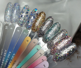 KLIO  Гель-лак с шестигранниками  STARRY SKY  5г (банка)  №01   (СНЯТО)