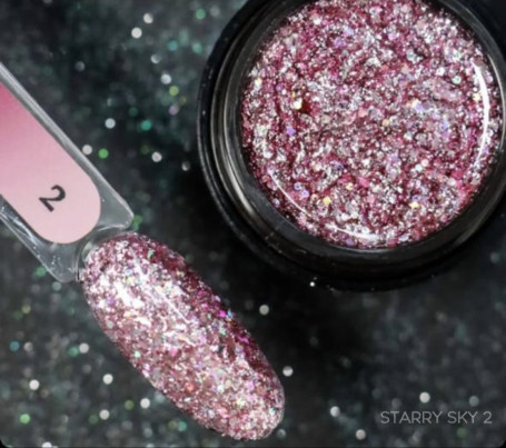 KLIO  Гель-лак с шестигранниками  STARRY SKY  5г (банка)  №02   (СНЯТО)