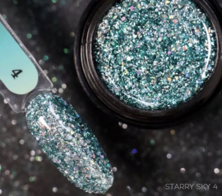 KLIO  Гель-лак с шестигранниками  STARRY SKY  5г (банка)  №04