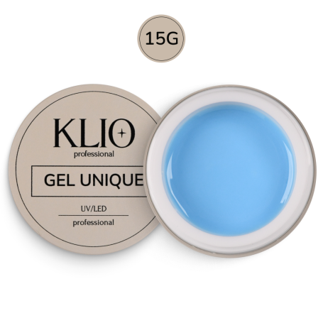 KLIO   Unique gel   #15 AZURE   15г   Гель для моделирования средне-жидкий цветной