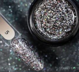 KLIO  Гель-лак с шестигранниками  STARRY SKY  5г (банка)  №05   (СНЯТО)