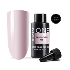 ONE NAIL Base COVER #09 50мл (бутылка) База камуфлирующая эластичная (легкие в снятии)