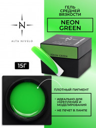 ALTA NIVELO   Гель для моделирования неоновый   15г   Gel NEON   GREEN