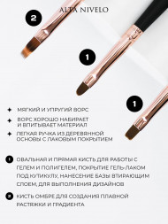ALTA NIVELO   НАБОР   кистей для дизайна   3шт   Art Blush   ДЛЯ ТОНКИХ ЛИНИЙ