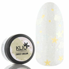 KLIO  Гель-лак с конфетти SWEET DREAM  15г (банка)  №01   (СНЯТО)