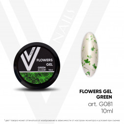 VOGUE NAILS  Гель с сухоцветами Flowers Gel  Green 10мл