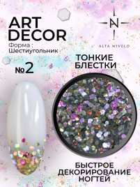 ALTA NIVELO Блестки для дизайна Шестигранники ART DECOR #02