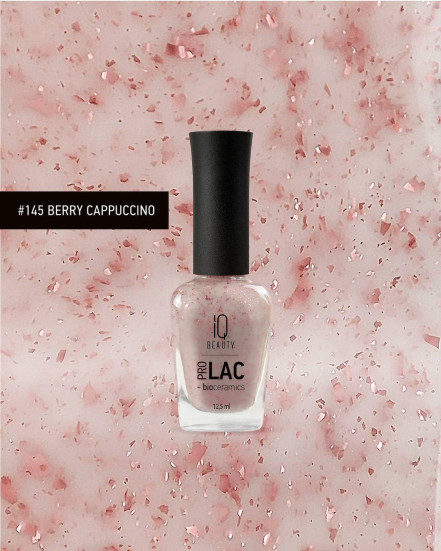 IQ BEAUTY   Prolac   #145 BERRY CAPPUCCINO   12,5мл   Лак для ногтей с биокерамикой с поталью   (СНЯТО)