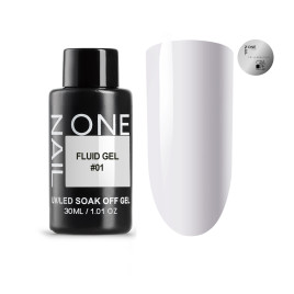ONE NAIL Gel FLUID #01 30г (бутылка) Гель для укрепления жидкий молочный