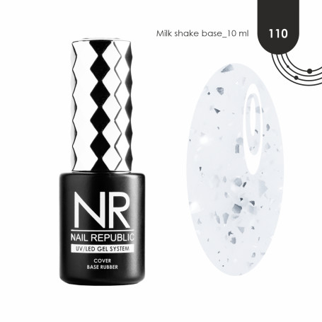 NAIL REPUBLIC   Base MILK SHAKE   #110   10мл   База камуфлирующая с поталью молочная