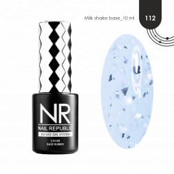 NAIL REPUBLIC   База камуфлирующая с поталью   10мл   Base MILK SHAKE   #112
