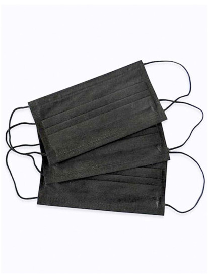 NAIL ART   Маска медицинская трехслойная одноразовая нестерильная ЧЕРНАЯ  (50шт)