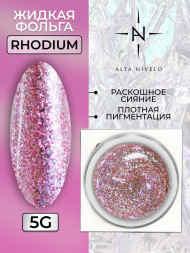 ALTA NIVELO   Гель-лак жидкая фольга   5г (банка)   Diamond gel   RHODIUM