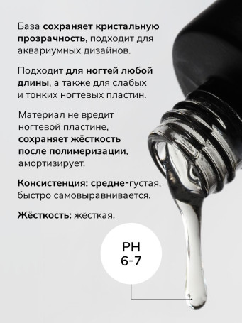 NAIL REPUBLIC   Base LUXE   15мл   База прозрачная жесткая бескислотная