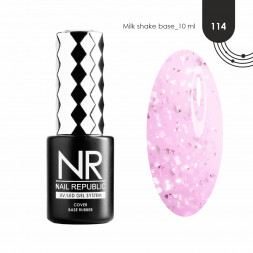 NAIL REPUBLIC   База камуфлирующая с поталью   10мл   Base MILK SHAKE   #114