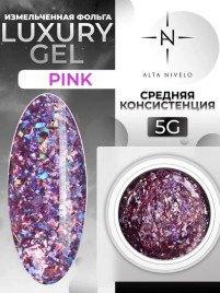 ALTA NIVELO Гель-краска с хлопьями Юки 5г (банка) Luxury gel PINK