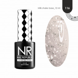 NAIL REPUBLIC   База камуфлирующая с поталью   10мл   Base MILK SHAKE   #116