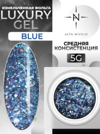ALTA NIVELO Гель-краска с хлопьями Юки 5г (банка) Luxury gel BLUE