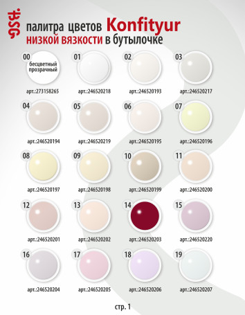 BSG   KONFITYUR во флаконе   #033   НИЗКАЯ ВЯЗКОСТЬ   20мл   Гель для моделирования средне-жидкий