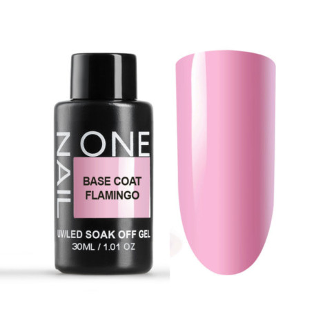 ONE NAIL   Base FLAMINGO   30мл (бутылка)   База камуфлирующая эластичная  (легкие в снятии)