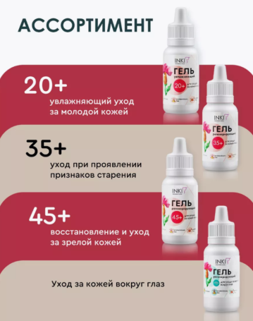 INKI   Гель увлажняющий для ухода за кожей лица 20+   50мл