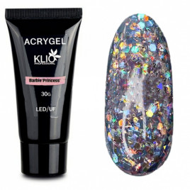 KLIO   Acrygel SHIMMER BARBIE PRINCESS   30мл (туба)   Акригель с шестигранниками   (СНЯТО)