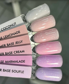 ONE NAIL Base SHIMMER COCONUT 15мл База камуфлирующая эластичная c шиммером молочная (легкие в снятии)