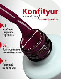 BSG KONFITYUR во флаконе #042 НИЗКАЯ ВЯЗКОСТЬ 20мл Гель для моделирования средне-жидкий с шиммером