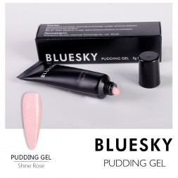 BLUESKY Pudding Gel полигель камуфлирующий светло-розовый со слюдой Shine Rose 8 гр. (Mini)