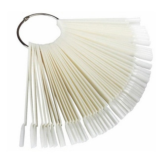 NAIL ART   Типсы на кольце молочные   12,5см   50шт   КВАДРАТ