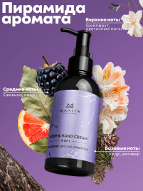 MANITA Body&Hand Cream BLACKBERRY,BAY LEAF,GRAPEFRUIT 150мл Крем для рук и тела