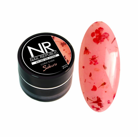 NAIL REPUBLIC   Base SAKURA   #202   5г (банка)   База камуфлирующая с сухоцветами