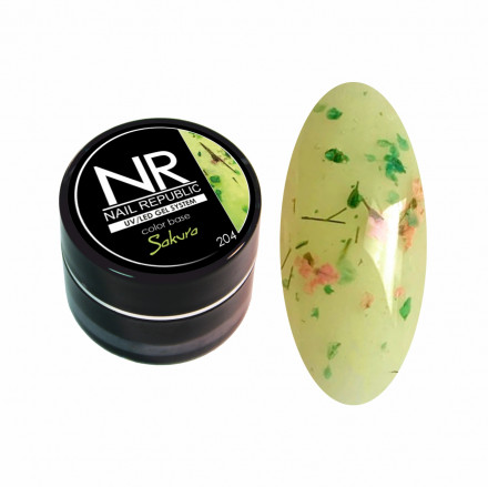 NAIL REPUBLIC   База камуфлирующая с сухоцветами   10мл   Base SAKURA   #204 (5 г)