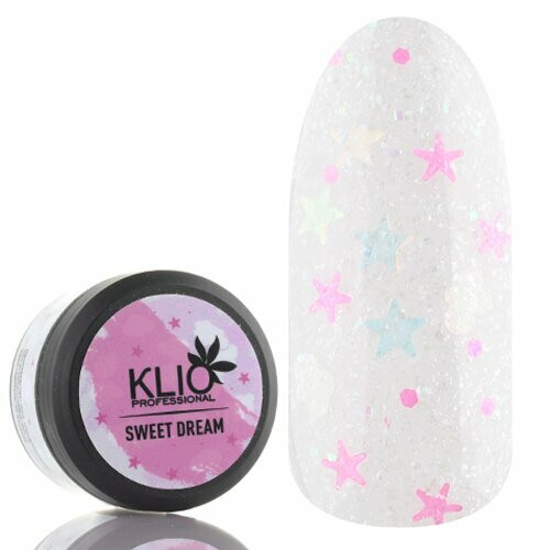 KLIO  Гель-лак с конфетти SWEET DREAM  15г (банка)  №03   (СНЯТО)