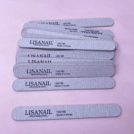 LISA NAIL   Пилка прямая на дереве   18см  100/180   (50шт)   [25]   Limited