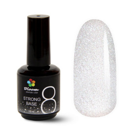 BLOOM Base Strong COVER #08 15мл База камуфлирующая жесткая с шиммером молочная