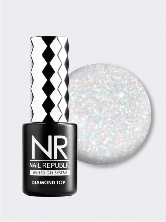 NAIL REPUBLIC   Топ без л/с с шиммером   10мл   Top   DIAMOND   #02