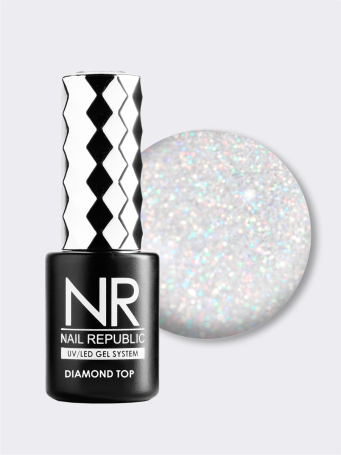 NAIL REPUBLIC   Top DIAMOND   #02   10мл   Топ без л/с с голографическим шиммером