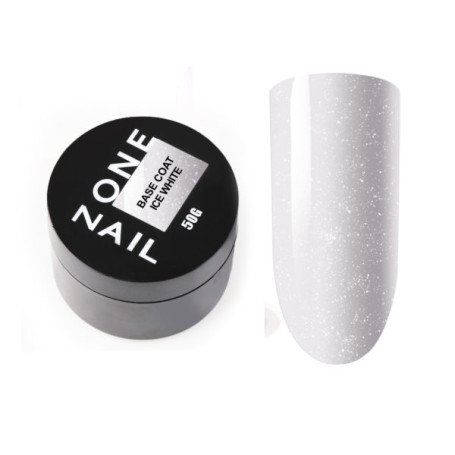 ONE NAIL   Base ICE WHITE   50мл (шайба)   База прозрачная жесткая c шиммером молочная
