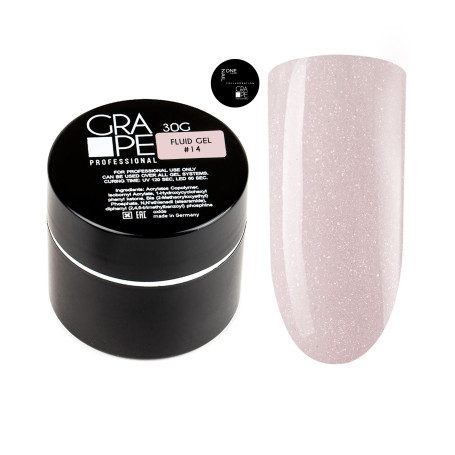 ONE NAIL   Gel FLUID   #14   30г (шайба)   Гель для укрепления жидкий с шиммером молочный