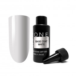 ONE NAIL   База камуфлирующая эластичная  (легкие в снятии)  Base   WHITE  (бутылка)   50мл