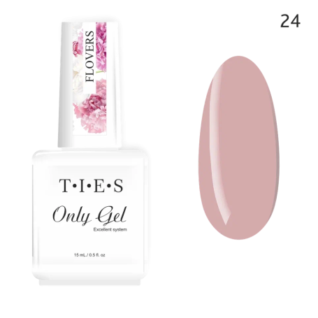 TIES   Гель для укрепления  ONLY GEL  15мл   Flowers   №24   (СНЯТО)